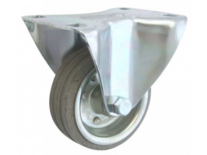 Gumové koleso 80/26 mm, šedá/oceľ, pevná vidlica s doskou
