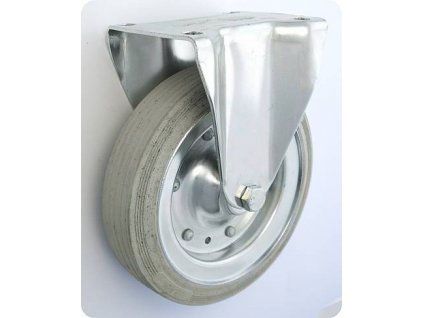 Gumové koleso 200/36 mm, šedá/oceľ, pevná vidlica s doskou