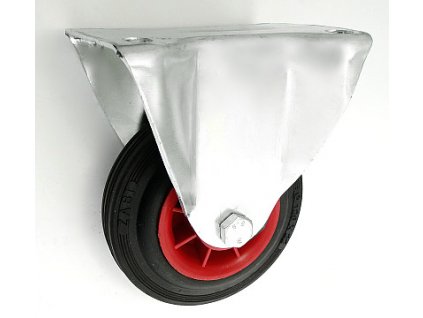 Gumové koleso 125/22 mm, čierna/plast, pevná vidlica s doskou