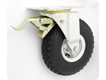 Pneumatické koleso čierne 225/70 mm, otočná vidlica s doskou+brzda