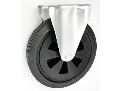 Gumové koleso 250/47 mm, čierna/plast, pevná vidlica s doskou