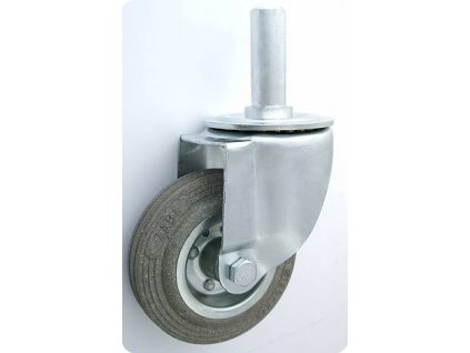 Gumové koleso 125/21 mm, šedá/oceľ,  otočná vidlica s čapom