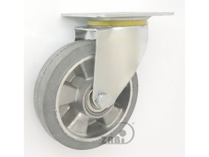Gumové koleso 160/40 mm, šedá/hliník, otočná vidlica s doskou