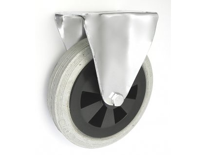Gumové koleso 200/36 mm, šedá/plast, pevná vidlica s doskou