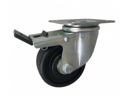 Žiaruvzdorné koleso 100/37 mm, PA66, otočná vidlica s doskou+brzda