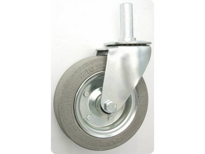Gumové koleso 200/36 mm, šedá/oceľ, otočná vidlica s čapom
