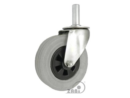 Gumové koleso 180/44 mm, šedá/plast, otočná vidlica s čapom
