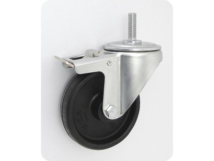 Žiaruvzdorné koleso 80/30 mm, PA66, otočná vidlica s čapom+brzda