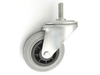 Gumové koleso 100/20 mm, šedá/plast, otočná vidlica s čapom
