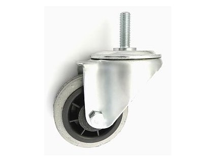 Gumové koleso 80/26 mm, šedá/plast, otočná vidlica s čapom
