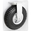 Pneumatické koleso čierne 350/110 mm, pevná vidlica s doskou