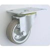 Gumové koleso 80/26 mm, šedá/oceľ, otočná vidlica s doskou