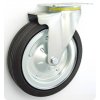 Gumové koleso 250/47 mm, čierna/oceľ, otočná vidlica s doskou