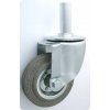 Gumové koleso 125/21 mm, šedá/oceľ,  otočná vidlica s čapom