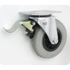 Pneumatické koleso šedé 175/40 mm, otočná vidlica s doskou+brzda