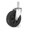 Gumové koleso 200/36 mm, čierna/plast, otočná vidlica s čapom