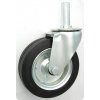 Gumové koleso 200/40 mm, čierna/oceľ, otočná vidlica s čapom