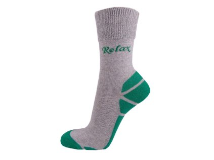 Celoroční bavlněné ponožky RELAX - šedo-zelené