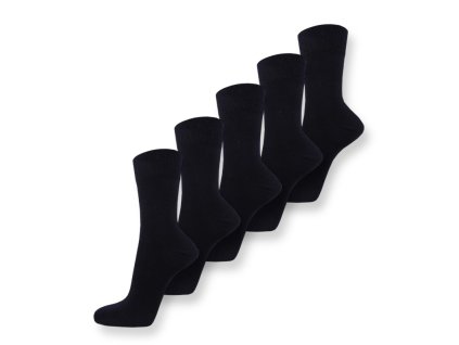 e 5pack klasická volnočasné ponožky černé1