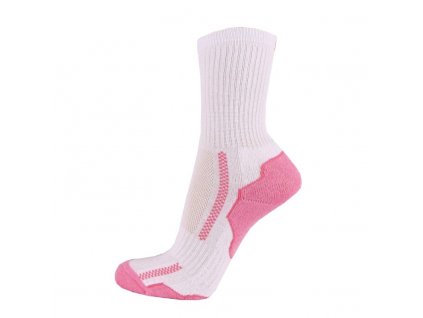 Bavlněné sportovní ponožky DYNAMIC - bílá + růžová