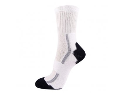 Bavlněné sportovní ponožky DYNAMIC - bílá + šedá