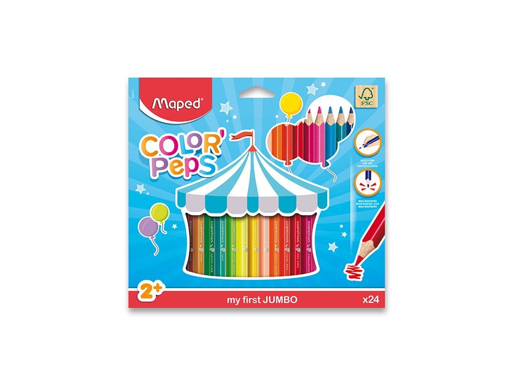 PASTELKY TROJHRANNÉ JUMBO 24KS COLOR PEPS 0086/9834013
