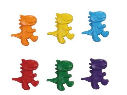 VOSKOVKY DINOSAURUS 6 ks MIX BAREV CFA0945