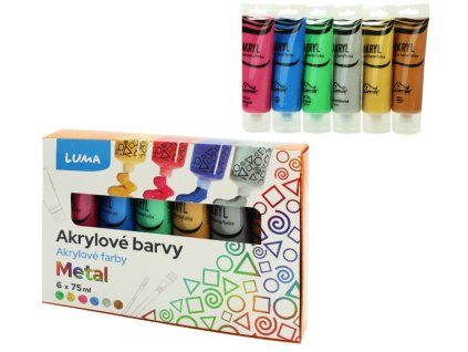 AKRYLOVÉ BARVY 6KS 75ML METAL E330294 X