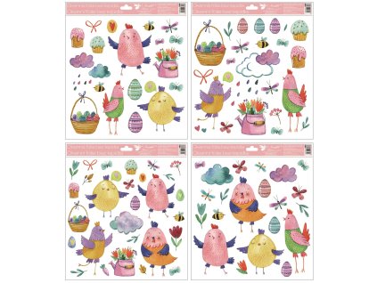 OKENNÍ FÓLIE RŮŽOVÉ SLEPIČKY 30X33,5CM 996