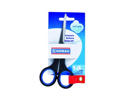 NŮŽKY SOFT GRIP 14CM U7932301 PL-10 ČERNO-MODRÉ