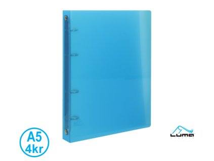 POŘADAČ A5 DIAGONÁLNÍ 4-KROUŽKOVÝ MODRÝ