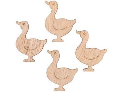 HUSA  DŘEVĚNÁ 3,5CM 24KS S LEPÍKEM 7248 X