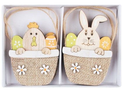 DŘEVĚNÝ KOŠÍK 4KS 8,5CM V KRABIČCE 7426 X