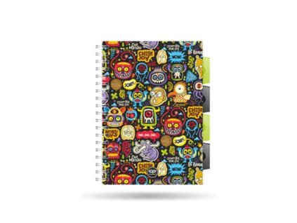 Blok A5 SP se záložkami Scary Stickers, 100 listů, čtvereček  26639CP