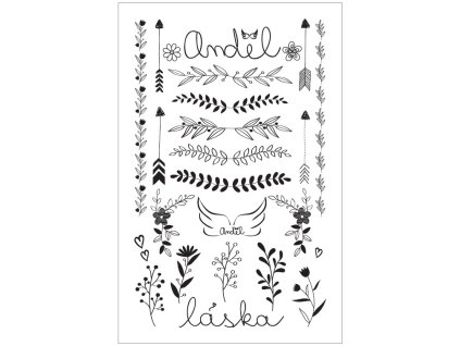 16014 Tetovací obtisky 8,5 x 13 cm, láska/anděl