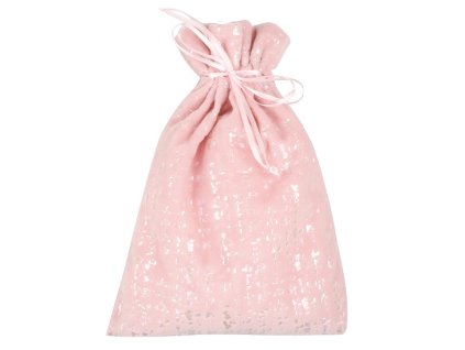 6022 LÁTKOVÝ PYTLÍK VELUROVÝ S LESKEM RŮŽOVÝ 16x24 cm