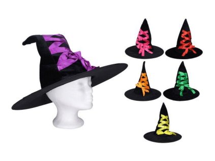 W032031 Set karneval - čarodějnický klobouk 44x38 cm MIX