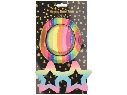 9196 Klobouček na klipu 9 cm s brýlemi