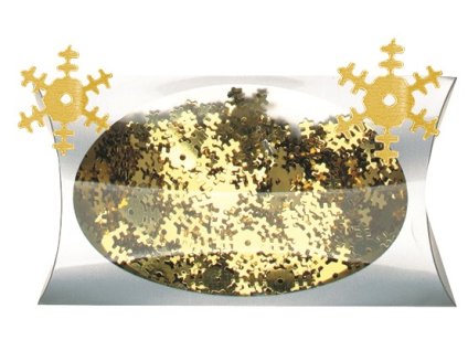 1925-2 Konfety vločky zlaté 1,8 cm v krabičce 20 g