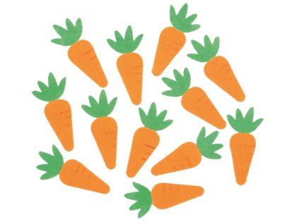 17102 Mrkvičky samolepicí filcové 5,5 cm, 12 ks v sáčku
