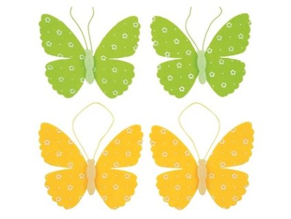 8883 Motýl filcový 9 cm na zavěšení, 2 ks v sáčku