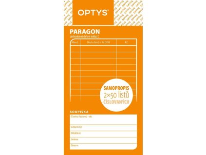 1089 Obchodní paragon, samopropisovací číslovaný, 2 x 50 listů