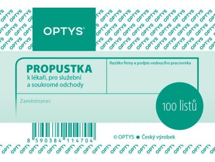 1147 Propustka A7, 100 listů