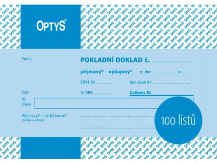 1094 Univerzální pokladní doklad A6, 100 listů