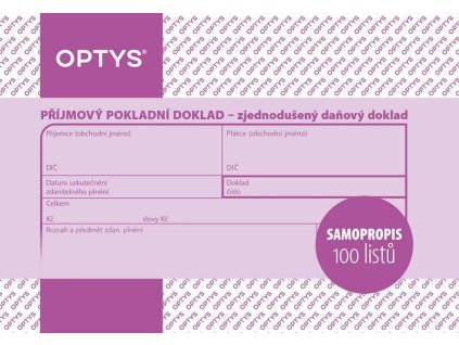 1304 Příjmový doklad A6, zjedn. d. d., samopropisovací, 100 listů