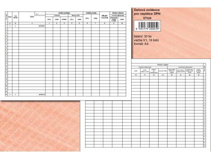 ET328 DAŇ.EVIDENCE A4 - NEPLÁT.DPH
