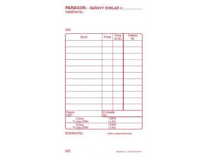 PT010 PARAGON DAŇOVÝ DOKLAD SP