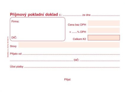 PT020 PRIJMOVY POKLADNI DOKLAD A6 #$