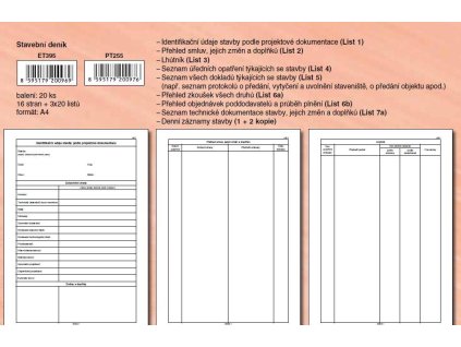 PT255 Stavební deník A4