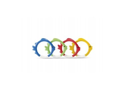 ZÁBAVNÉ KRUHY/RYBY 4KS PRO POTÁPĚNÍ VE VODĚ PLAST 10CM 830250